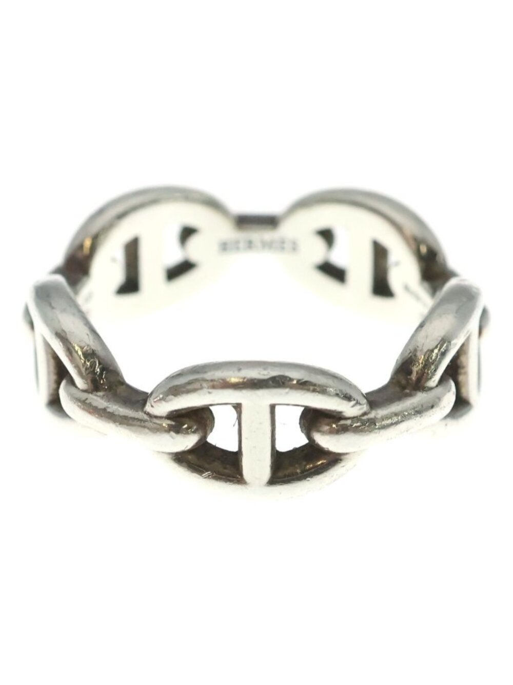 Hermes Chaine D'ancre Enchainee GM Ring Silver